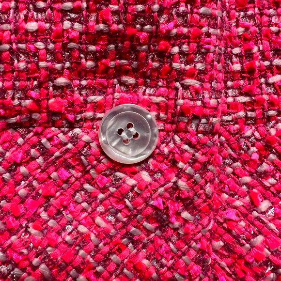 Talbots Tweed Peplum Jacket Women’s Blazer Neon Pink Boucle Corpcore | Size 6 - Picture 8 of 15